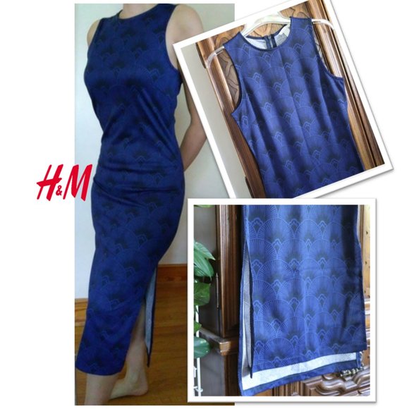 H&M Sleeveless Side Slit Boho Sheath Dress - NWT! Size S - Picture 15 of 15
